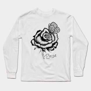 Rose and Butterfly. Long Sleeve T-Shirt